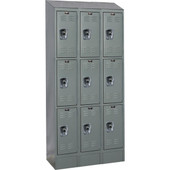 Hallowell ReadyBuilt II Locker Complete, 36"W x 12"D x 82"H - Triple Tier, 3 Wide, Assembled Hallowell Shiffler Furniture and Equipment for Schools