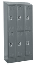 Hallowell ReadyBuilt II Locker Complete, 36"W x 15"D x 83"H - Double Tier, 3 Wide, Assembled Hallowell Shiffler Furniture and Equipment for Schools