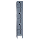 Hallowell Heavy-Duty Ventilated (HDV) Locker Complete, 12"W x 12"D x 78"H - Six Tier, 1 Wide, Assembled Hallowell Shiffler Furniture and Equipment for Schools