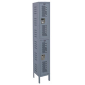 Hallowell Heavy-Duty Ventilated (HDV) Locker Complete, 15"W x 15"D x 78"H - Double Tier, 1 Wide, Assembled