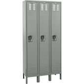 Hallowell Premium Locker Complete, 36"W x 18"D x 66"H - Single Tier, 3 Wide, Assembled Hallowell Shiffler Furniture and Equipment for Schools