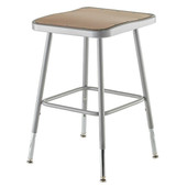 National Public Seating Heavy Duty Square Metal Stool, Grey, Adjustable National Public Seating Shiffler Furniture and Equipment for Schools