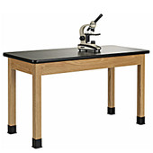 Fixed Height Oak Science Table with Epoxy Top Diversified Woodcrafts Shiffler Furniture and Equipment for Schools