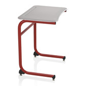 Intellect Wave Cantilever Desk, Hard Plastic Top, Curved Front, No Book Box, Chrome Legs Krueger International - KI Shiffler Furniture and Equipment for Schools