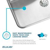 Elkay Lustertone Classic Stainless Steel, 23-1/2" x 18-1/4" x 5-3/8", Single Bowl Undermount ADA Sink