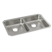 Elkay Lustertone Classic Stainless Steel 30-3/4" x 18-1/2" x 5-3/8", Equal Double Bowl Undermount ADA Sink Elkay Shiffler Furniture and Equipment for Schools