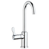 Elkay Single Hole 8-5/8" Deck Mount Faucet with Gooseneck Spout Lever Handle on Left Side Chrome Elkay Shiffler Furniture and Equipment for Schools