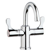 Elkay Single Hole 8-5/8" Deck Mount Faucet with Gooseneck Spout Twin Lever Handles Chrome Elkay Shiffler Furniture and Equipment for Schools