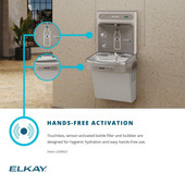 Elkay ezH2O Bottle Filling Station with Single ADA Cooler Hands Free Activation, Filtered Refrigerated Light Gray