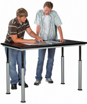 Diversified Woodcrafts Adjustable Leg Table with Black Laminate Top