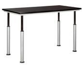 Diversified Woodcrafts Adjustable Leg Table with Black Laminate Top