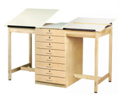 Diversified Woodcrafts 2 Station Drafting Table - 8 Drawer