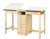 Diversified Woodcrafts 2 Station Drafting Table - Adjustable