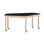 Diversified Woodcrafts Forward Vision Table, 5 Legged WorkStation, 36in high 125 plam top, black, 4in locking caster