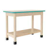 Diversified Woodcrafts Table, Plain Apron, Fixed Height, 48"w x 24"d, 125" Plastic Laminate Top