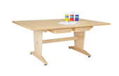 Diversified Woodcrafts Planning Table with Tote Trays, Natural Birch