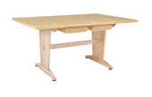 Diversified Woodcrafts Planning Table with Tote Trays, Natural Birch