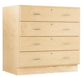 Diversified Woodcrafts Drawer Base Cabinet, 4 Drawer 36wx22d, Maple Diversified Woodcrafts Shiffler Furniture and Equipment for Schools
