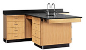 Diversified Woodcrafts Perimeter Workstation, 3/4" Phenolic Resin Surface, with Sink, Drawer Storage Diversified Woodcrafts Shiffler Furniture and Equipment for Schools