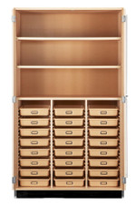 Diversified Woodcrafts Tote Tray Storage - 24 trays, 2 Adjustable & 1 Fixed Shelf