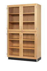 Diversified Woodcrafts Tall Cabinet, 4 Glazed Doors, Oak, 48"