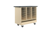Diversified Woodcrafts Mobile Tote Tray Cabinet - Maple, Clear Diversified Woodcrafts Shiffler Furniture and Equipment for Schools