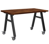 Diversified Woodcrafts A-Frame Table, (specify metal frame color, height, caster/leveler option), 60"w x 30"d, 1.75 Walnut Butcher Block Top
