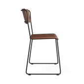 Pedagogy Darcie 2-Pack Modern Industrial Iron and Wood Dining Chair (Walnut)