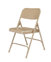 NPS 200 Series Premium All-Steel Double Hinge Folding Chair, Beige (Pack of 4) National Public Seating Shiffler Furniture and Equipment for Schools