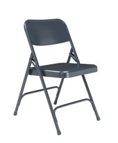 National Public Seating NPS 200 Series Premium All-Steel Double Hinge Folding Chair, Char-Blue (Pack of 4)