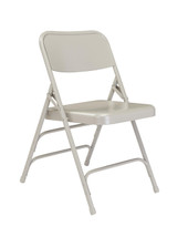 National Public Seating NPS 300 Series Deluxe All-Steel Triple Brace Double Hinge Folding Chair, Grey (Pack of 4)