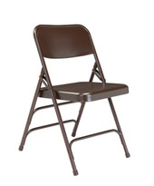 National Public Seating NPS 300 Series Deluxe All-Steel Triple Brace Double Hinge Folding Chair, Brown (Pack of 4)