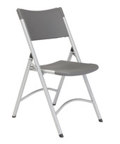 NPS 600 Series Heavy Duty Plastic Folding Chair, Charcoal Slate (Pack of 4) National Public Seating Shiffler Furniture and Equipment for Schools