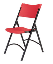 National Public Seating NPS 600 Series Premium Resin-Plastic Folding Chair, Red (Pack of 4)