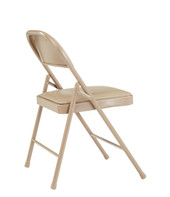 National Public Seating Commercialine Vinyl Padded Steel Folding Chair, Beige (Pack of 4)