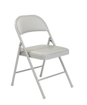 Commercialine Vinyl Padded Steel Folding Chair, Grey (Pack of 4) National Public Seating Shiffler Furniture and Equipment for Schools