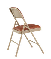 National Public Seating NPS 1200 Series Premium Vinyl Upholstered Double Hinge Folding Chair, Honey Brown (Pack of 4)
