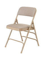 National Public Seating NPS 2300 Series Deluxe Fabric Upholstered Triple Brace Double Hinge Premium Folding Chair, Caf_ Beige (Pack of 4)