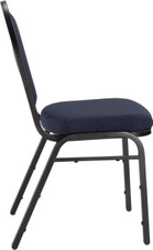 National Public Seating NPS 9200 Series Premium Fabric Upholstered Stack Chair, Midnight Blue Seat/ Black Sandtex Frame