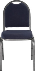 National Public Seating NPS 9200 Series Premium Fabric Upholstered Stack Chair, Midnight Blue Seat/ Silvervein Frame