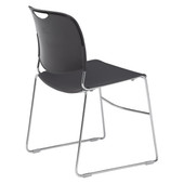 National Public Seating NPS 8500 Series Ultra-Compact Plastic Stack Chair, Gunmetal