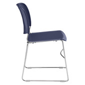 National Public Seating NPS 8500 Series Ultra-Compact Plastic Stack Chair, Navy Blue