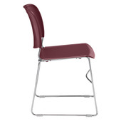 National Public Seating NPS 8500 Series Ultra-Compact Plastic Stack Chair, Wine