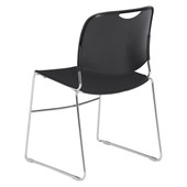 National Public Seating NPS 8500 Series Ultra-Compact Plastic Stack Chair, Black