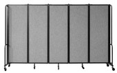 National Public Seating NPS Room Divider, 6' Height, 5 Sections, Grey