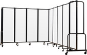 National Public Seating NPS Room Divider, 6' Height, 9 Sections, Clear Acrylic Panels