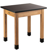 National Public Seating NPS Wood Science Lab Table, 24 x 30 x 30, Chemical Resistant Top