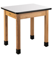 National Public Seating NPS Wood Science Lab Table, 24 x 30 x 30, Whiteboard Top