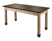 NPS Wood Science Lab Table, 24 x 48 x 30, Chemical Resistant Top National Public Seating Shiffler Furniture and Equipment for Schools