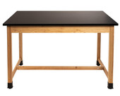 National Public Seating NPS Wood Science Lab Table, 42 x 60 x 36, Chemical Resistant Top